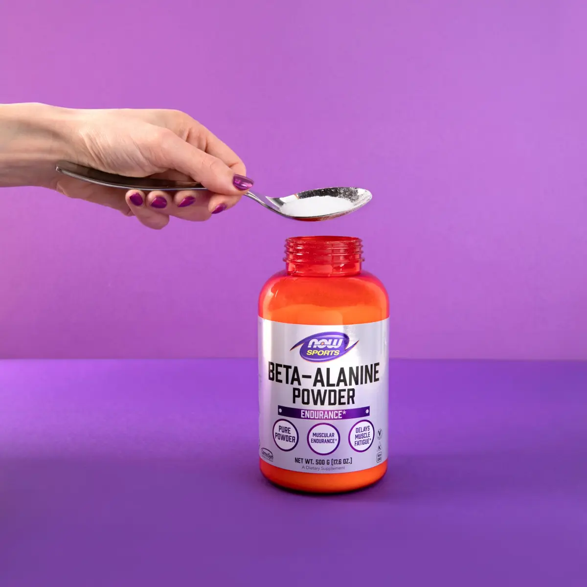 NOW Beta-Alanine Pure Powder 500 g | Supports Muscular Endurance & Delays Fatigue - view 6