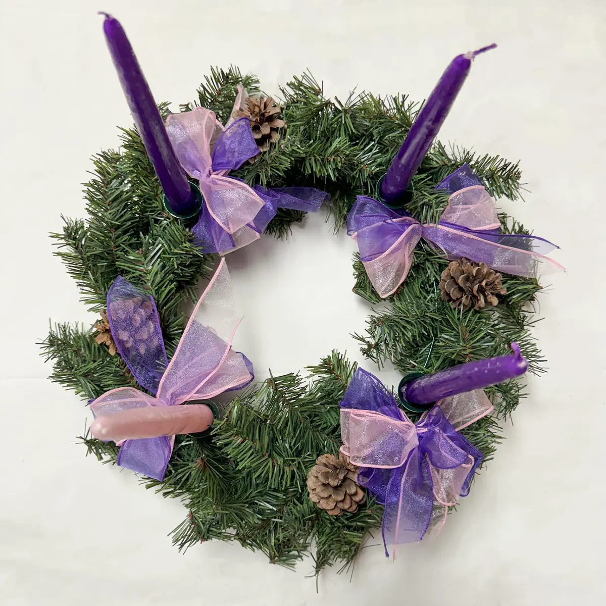 Wilson Advent Wreath with Candles | Hand Made USA Christmas Decor, 12" Diameter - view 2