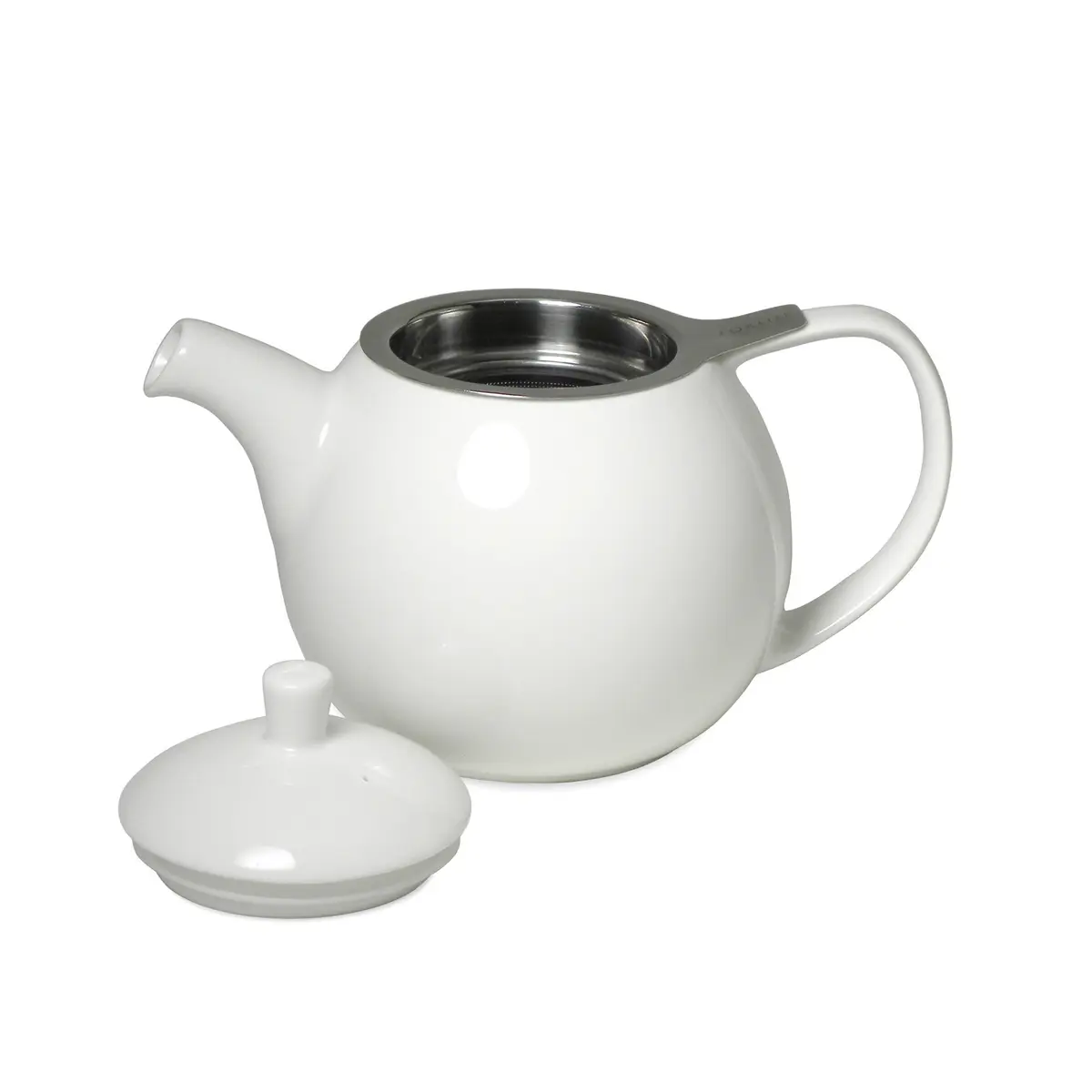 FORLIFE Curve Teapot with Infuser 24-Ounce | Dishwasher Safe, Lead-Free, Porcelain White - view 3