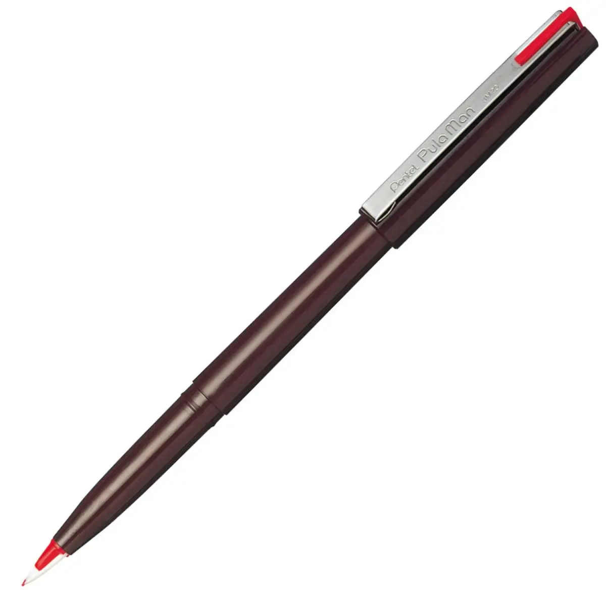 Pentel Pulaman MJ20 Disposable Pen with Plastic Nib, Red Ink, 1 Count (Pack of 1) | Smooth Ink Flow - main product image