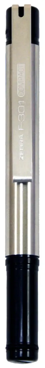 Zebra Pen F-301 Compact Ballpoint Pen Stainless Steel Fine Point 0.7mm Black | Easy-Glide Ink - view 2