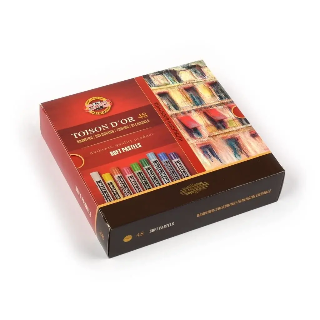 KOH-I-NOOR TOISON D'OR Artist's Soft Pastels 48 Pack | Minimal Binding, Concentrated Pigments, Velvet Finish - main product image