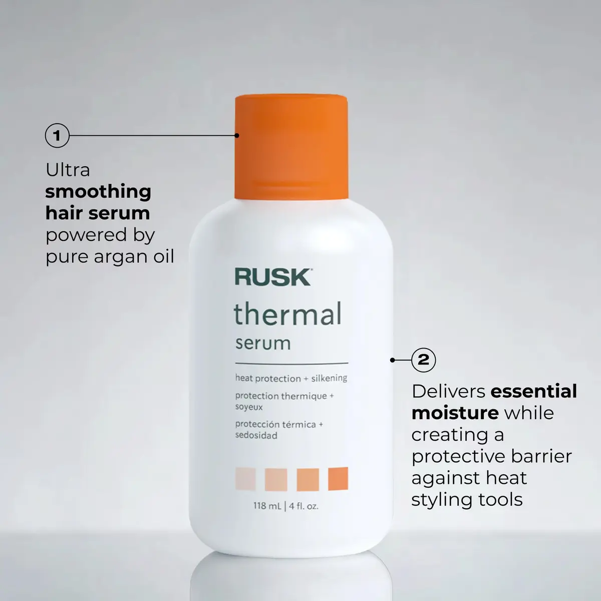 RUSK Designer Collection Thermal Serum with Argan Oil, 4.2 Oz | Heat Protection & Shine, Alcohol-Free - view 5