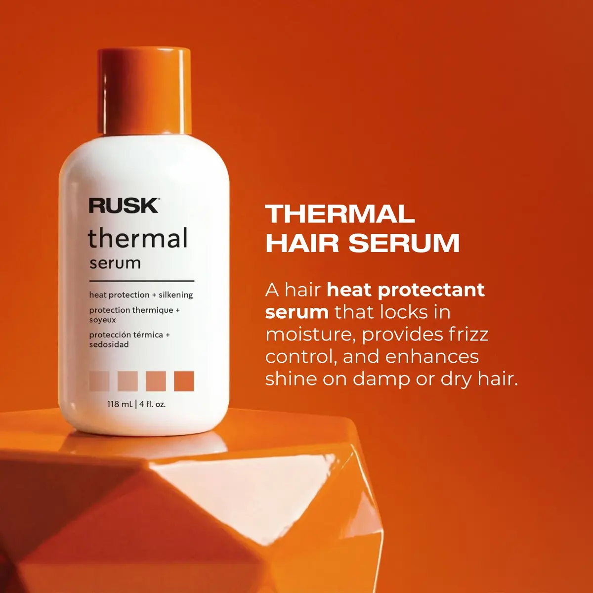 RUSK Designer Collection Thermal Serum with Argan Oil, 4.2 Oz | Heat Protection & Shine, Alcohol-Free - view 3