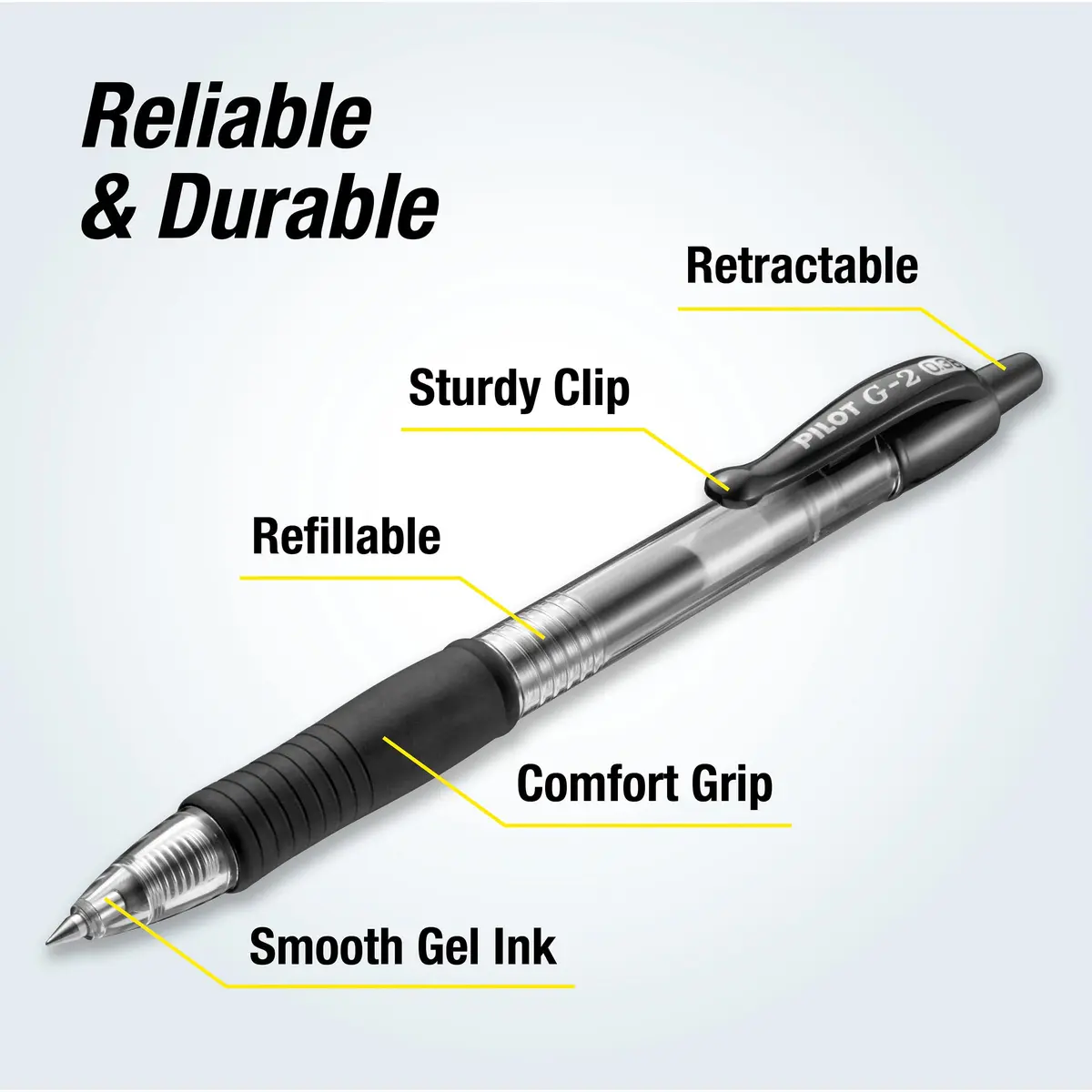 PILOT G2 Premium Retractable Gel Pens, 0.38mm Ultra Fine Point, Black Ink, 12-Pack | Smooth Writing Instrument for Students & Professionals - view 5