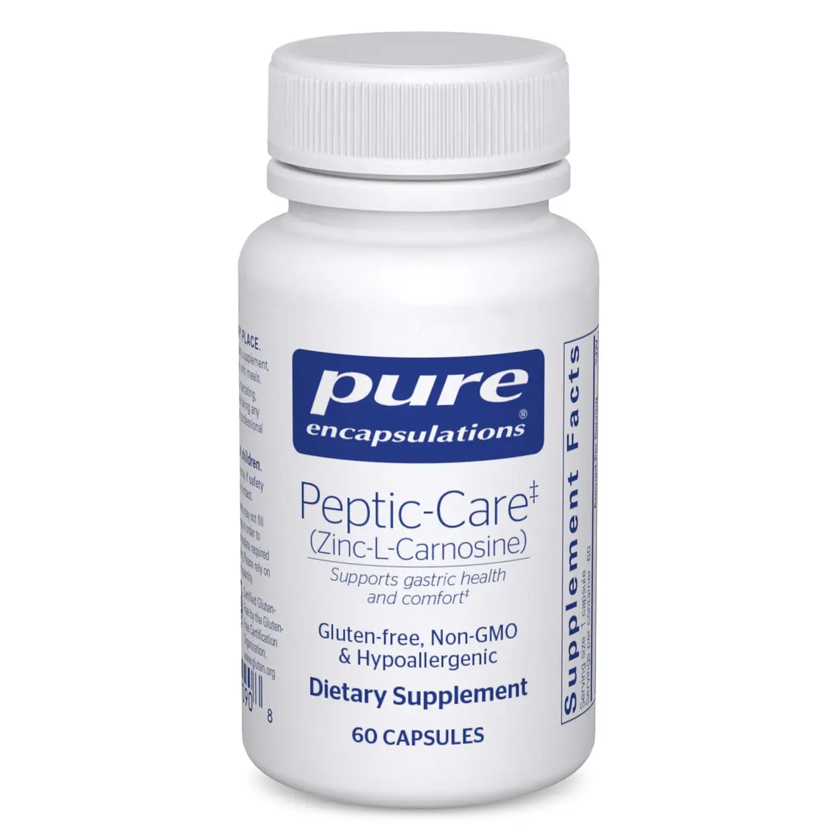 Pure Encapsulations Peptic-Care Zinc-L-Carnosine 60 Capsules | Supports Gastric Health & Comfort - main product image