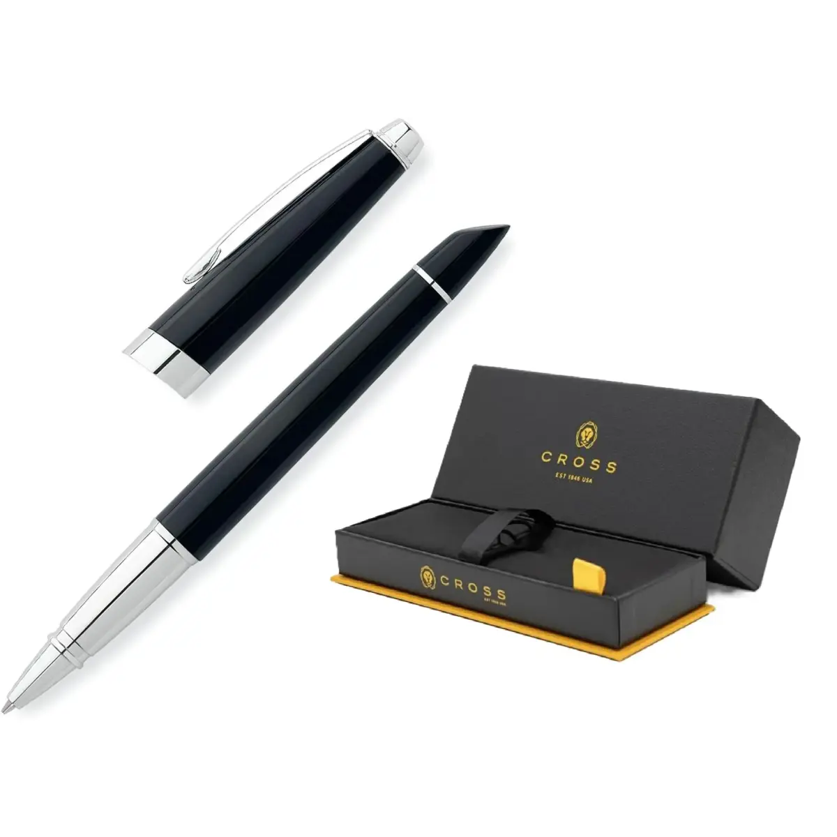 Cross Aventura Refillable Gel Ink Rollerball Pen, Medium Point, Onyx Black | Smooth Ink Flow for Professionals - main product image