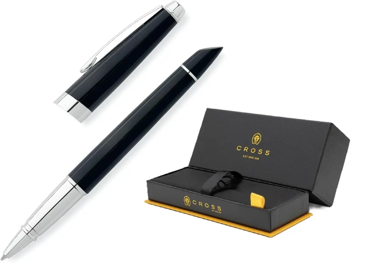 Cross Aventura Refillable Gel Ink Rollerball Pen, Medium Point, Onyx Black | Smooth Ink Flow for Professionals - main product image