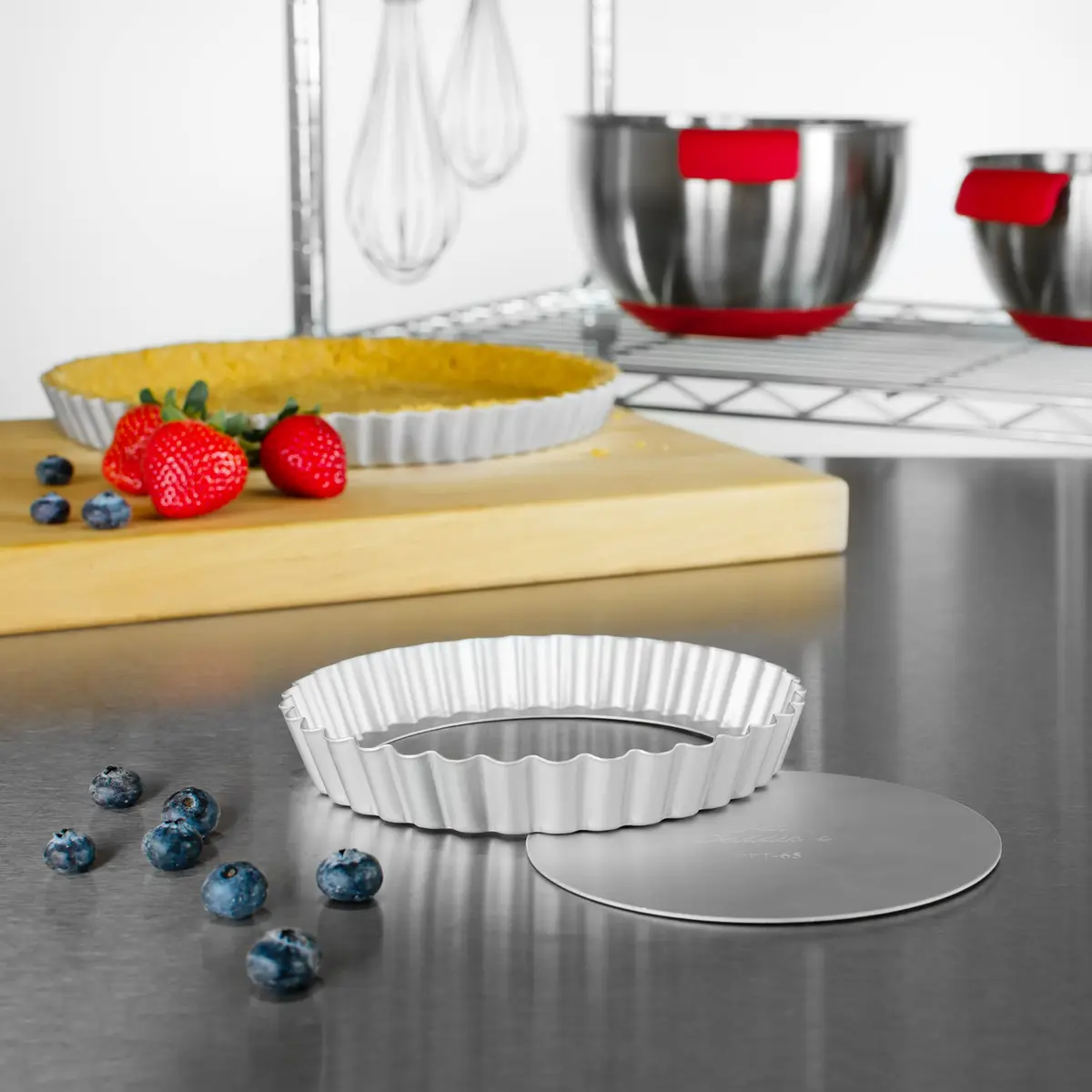 Fat Daddio's PFT-65 Round Fluted Tart Pan 6.5 x 1 Inch | Durable Aluminum Bakeware for Pies & Tarts - view 5