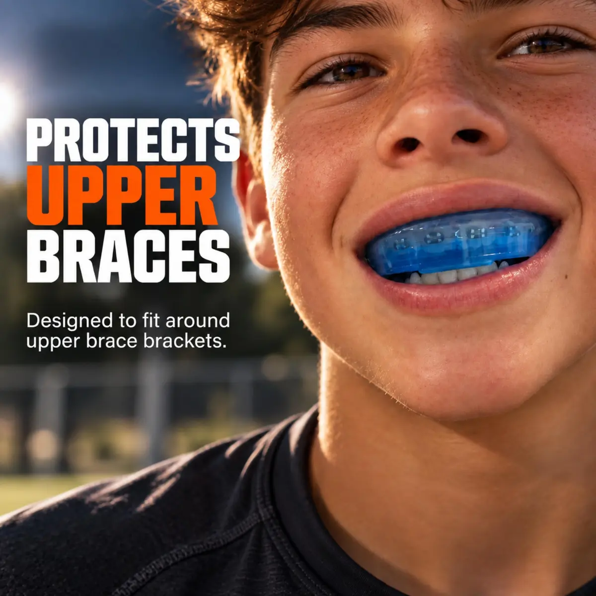 Shock Doctor Mouth Guard for Braces, Blue, Youth | Full Upper Teeth Protection, Instant Fit - view 2