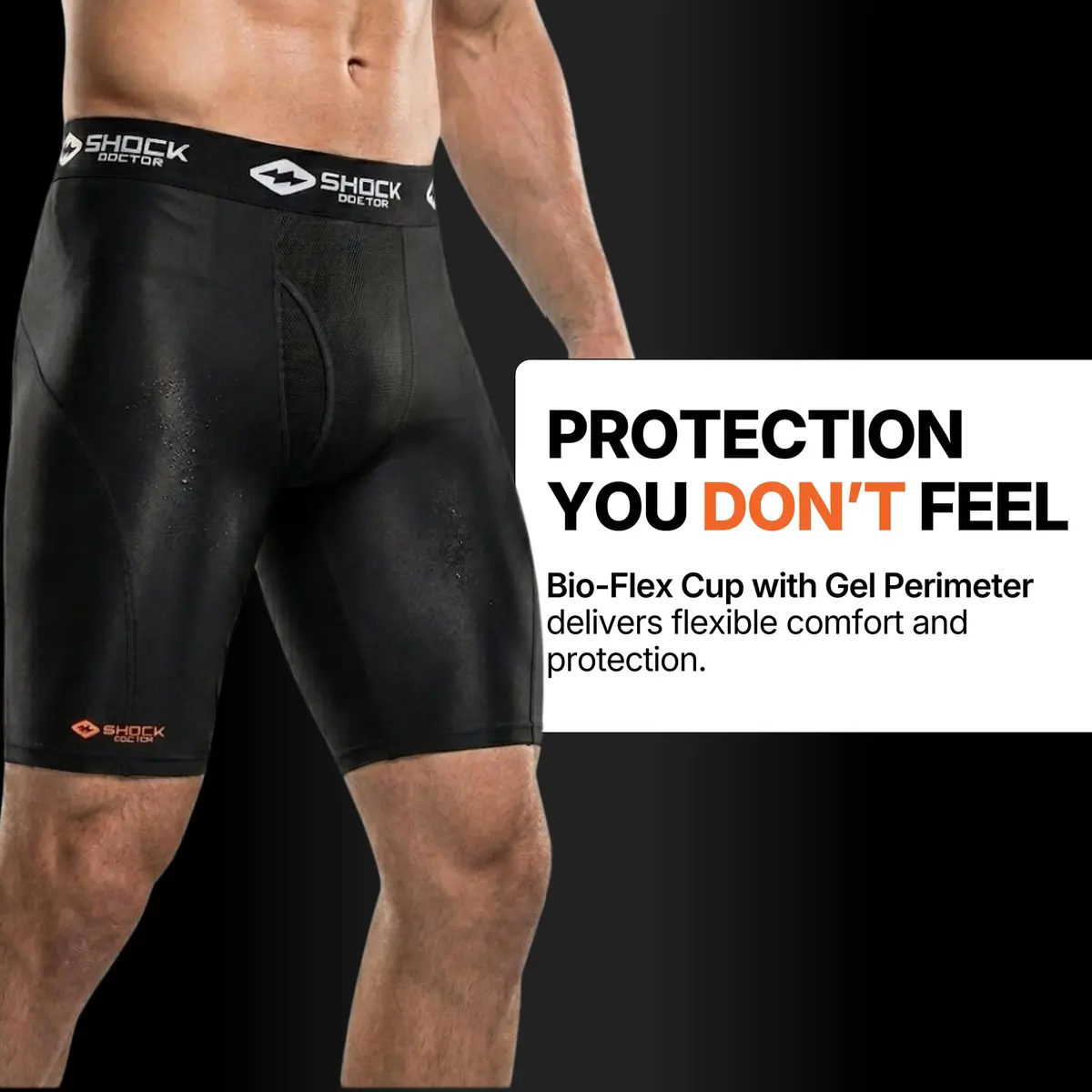 Shock Doctor Compression Shorts with Bio-Flex Cup | Moisture Wicking, Ventilated Support for Active Men - view 4