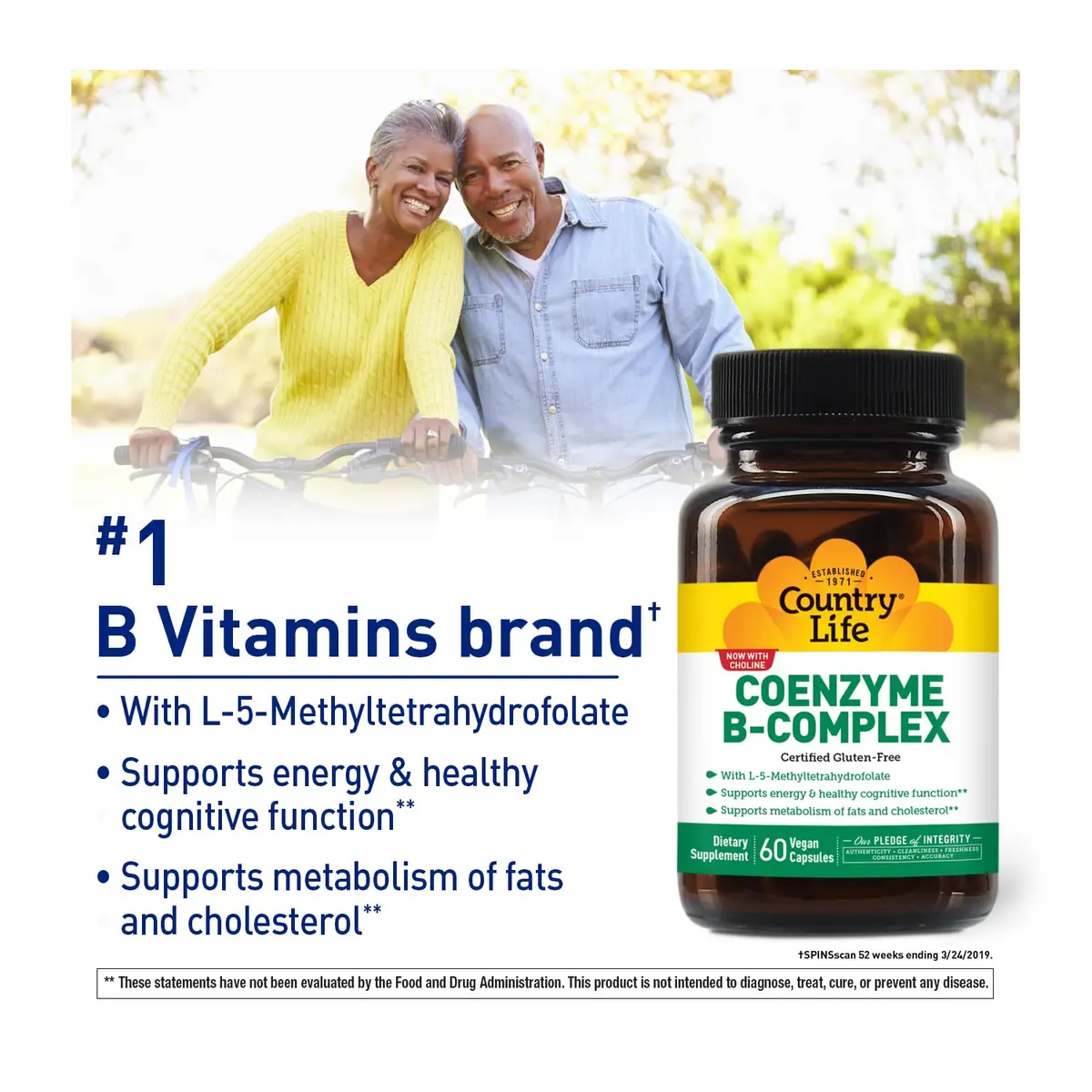 Country Life Coenzyme B-Complex with Choline, 60 Vegan Capsules | Supports Nerve & Brain Health - view 2