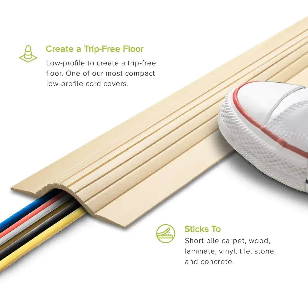UT Wire Cable Blanket Low Profile Cord Cover Protector 1.52 m (5 ft) | Prevents Tripping on Floor Cords - view 2