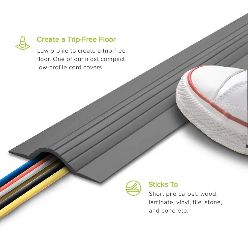 UT Wire 5 ft (1.52 m) Cable Blanket Low Profile Cord Cover | Grey - view 2
