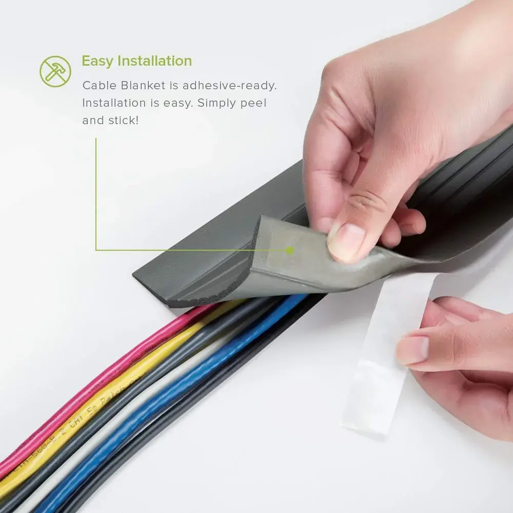 UT Wire 5 ft (1.52 m) Cable Blanket Low Profile Cord Cover | Grey - view 3