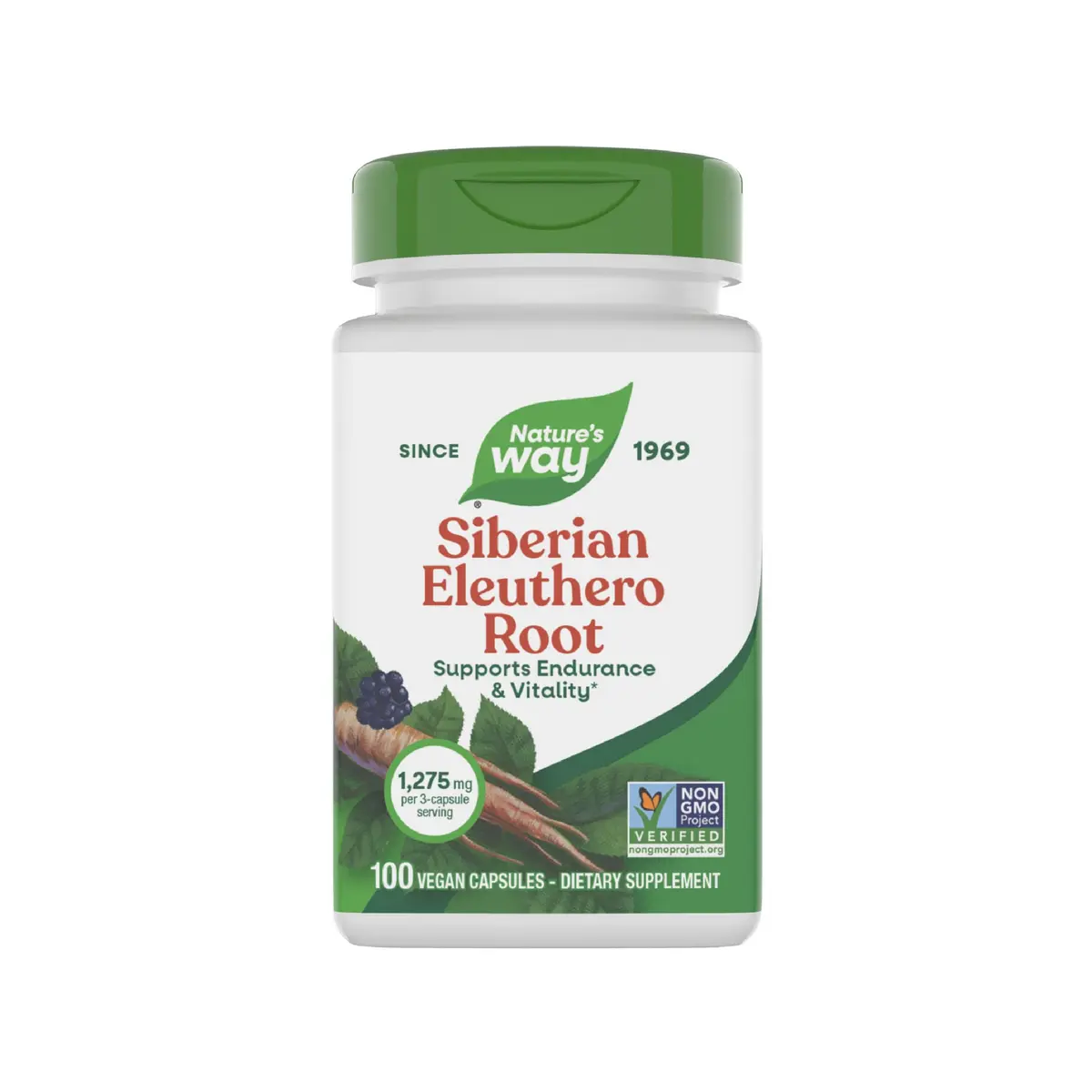Nature's Way Siberian Eleuthero Root Supplement 100 ct | Supports Endurance & Vitality - main product image