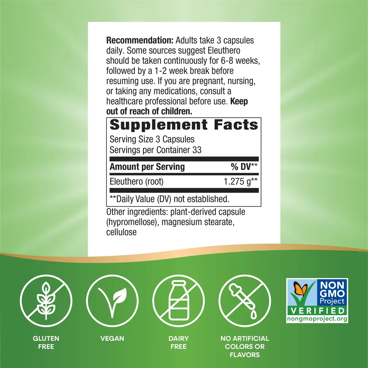 Nature's Way Siberian Eleuthero Root Supplement 100 ct | Supports Endurance & Vitality - view 5