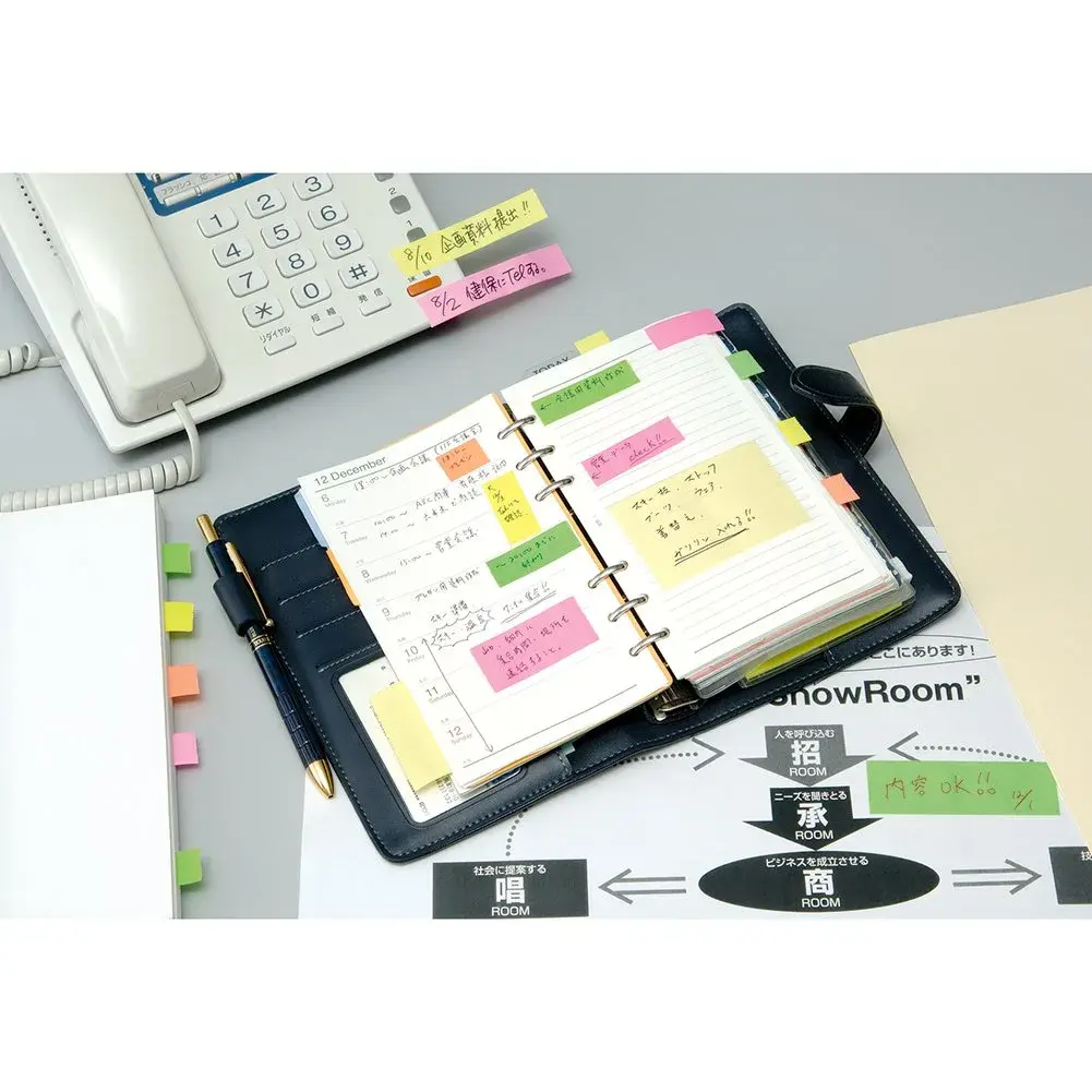 Yamato Memoc Roll Tape 15mm x 10m (0.49in x 32.8ft) 3-Color Set | Japanese Stationery for Organized Labeling - view 3