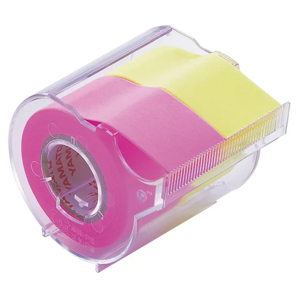 Yamato Memoc Roll Tape with Dispenser, 25mm x 10m, Rose & Lemon | Japanese Stationery Tape for Planners & Notebooks - main product image