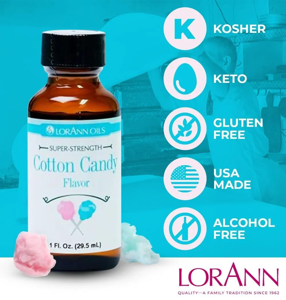LorAnn Oils Super Strength Cotton Candy Flavoring 0.125 oz | Bold, Concentrated Candy Flavor, Alcohol & Gluten Free - view 4