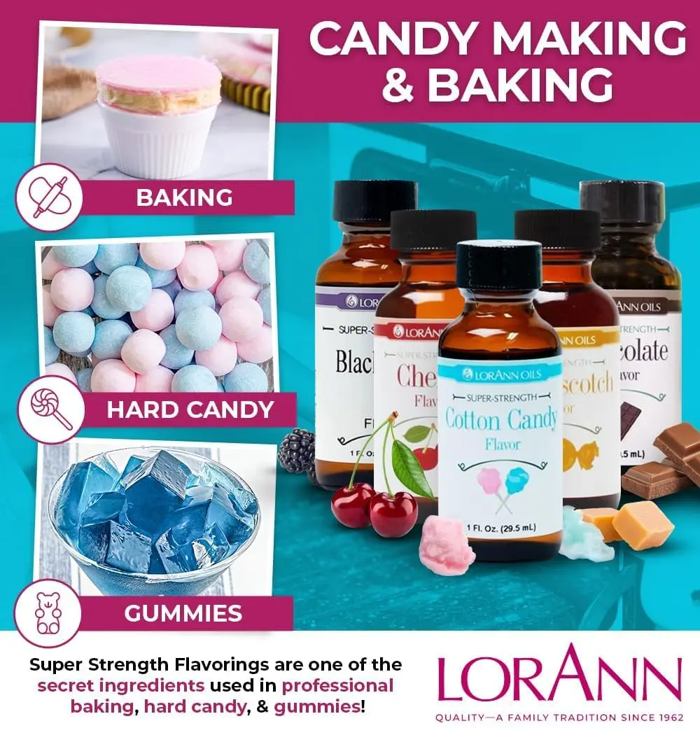 LorAnn Oils Super Strength Cotton Candy Flavoring 0.125 oz | Bold, Concentrated Candy Flavor, Alcohol & Gluten Free - view 3
