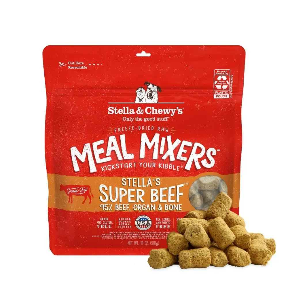 Stella & Chewy's Freeze-Dried Raw Beef Meal Mixers Dog Food Topper 227 g (8 oz) | High Protein, Grain-Free, Picky Eater Formula - main product image