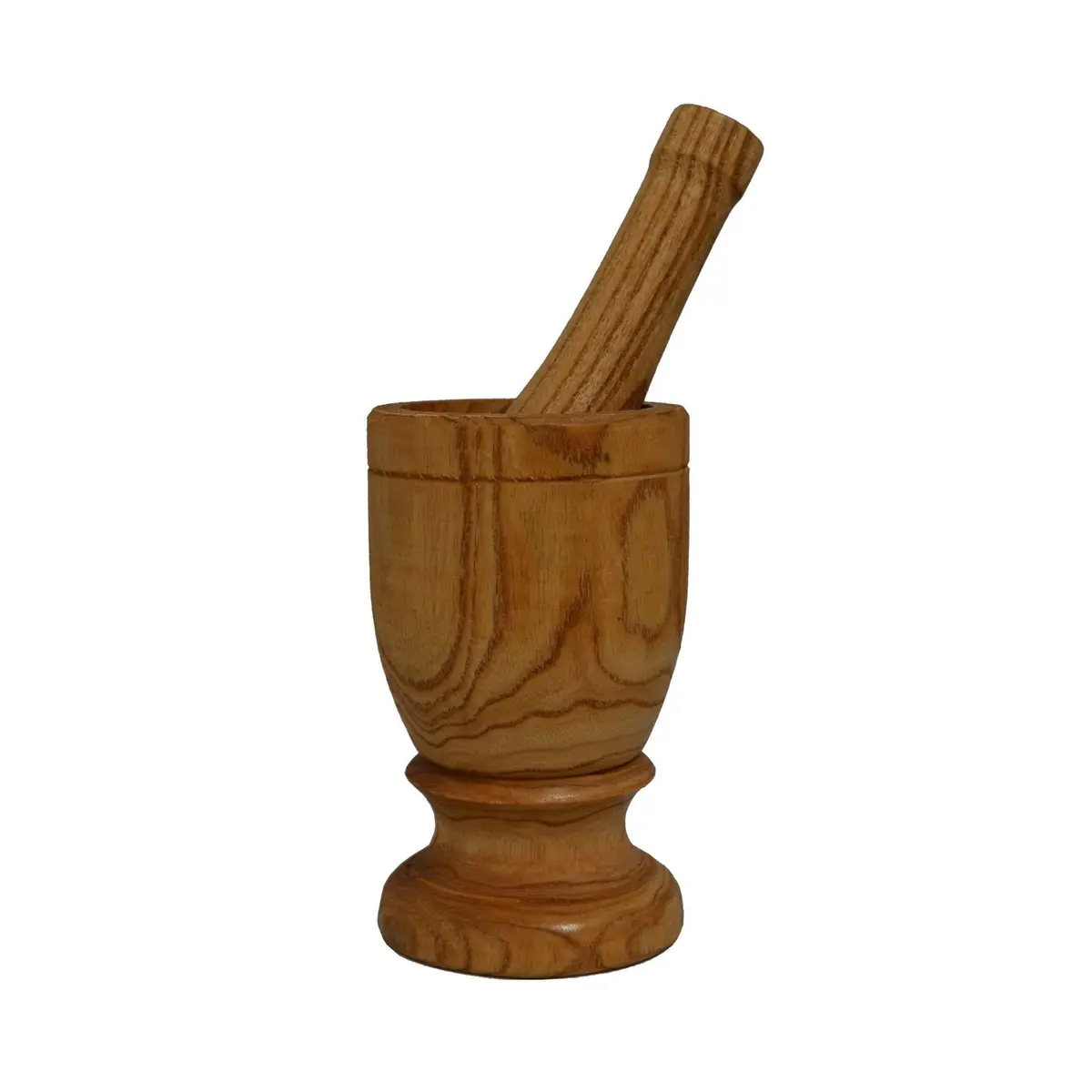 Imusa Jumbo Wood Mortar & Pestle for Crushing and Grinding | Durable Natural Finish, 4-inch Diameter - main product image