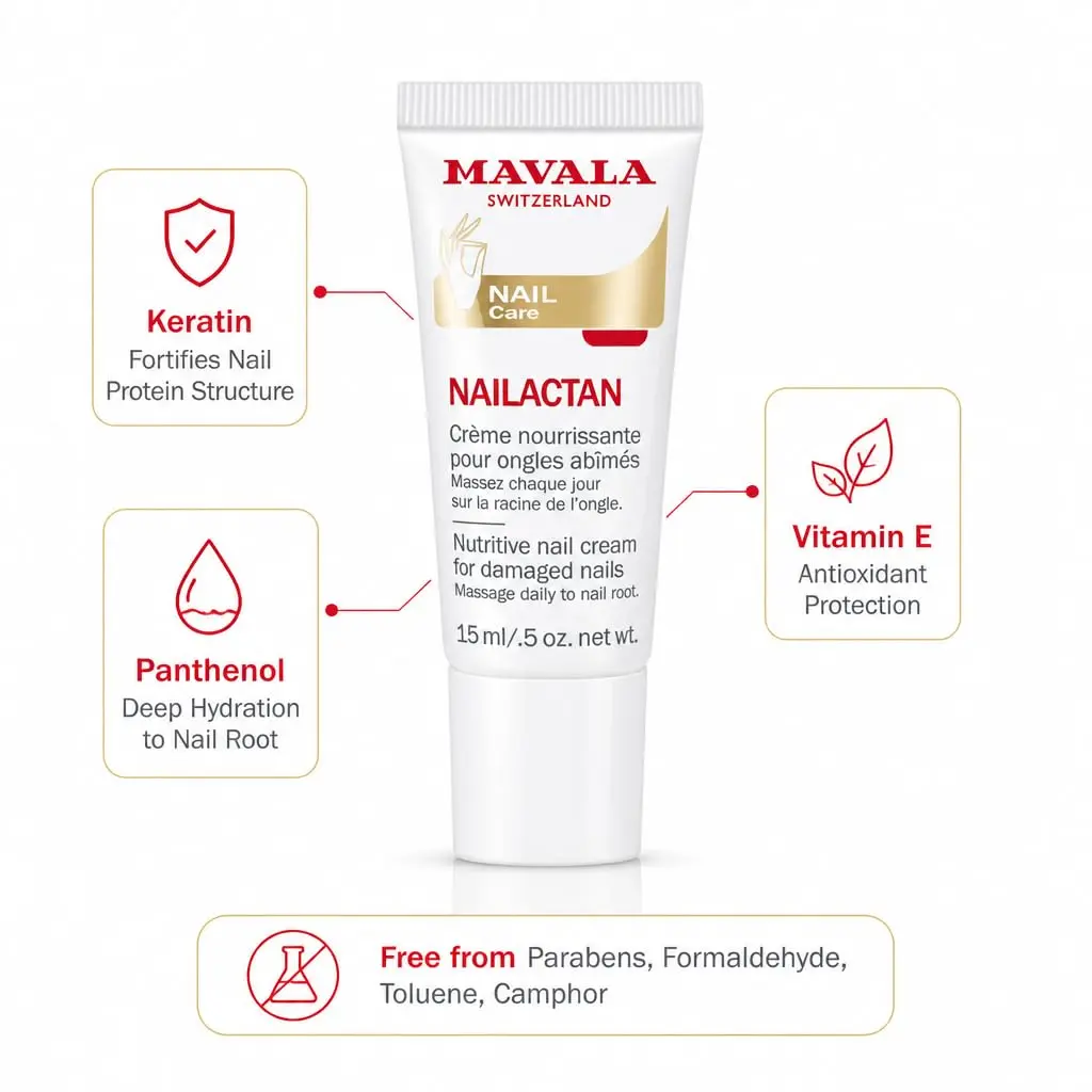 MAVALA Nailactan Nutritive Nail Cream 15ml (0.5 Fl Oz) | Restorative Treatment for Damaged Nails - view 5