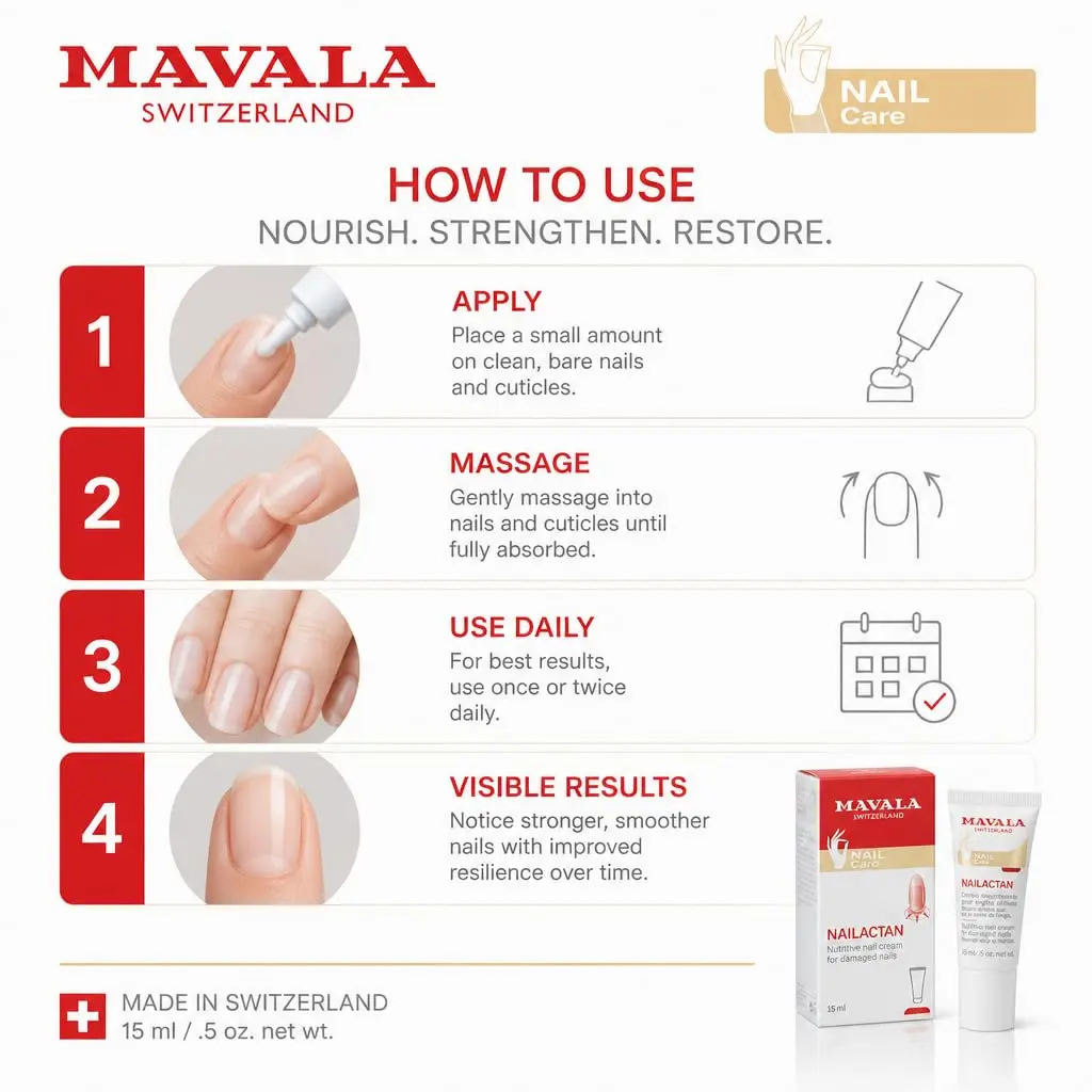 MAVALA Nailactan Nutritive Nail Cream 15ml (0.5 Fl Oz) | Restorative Treatment for Damaged Nails - view 3