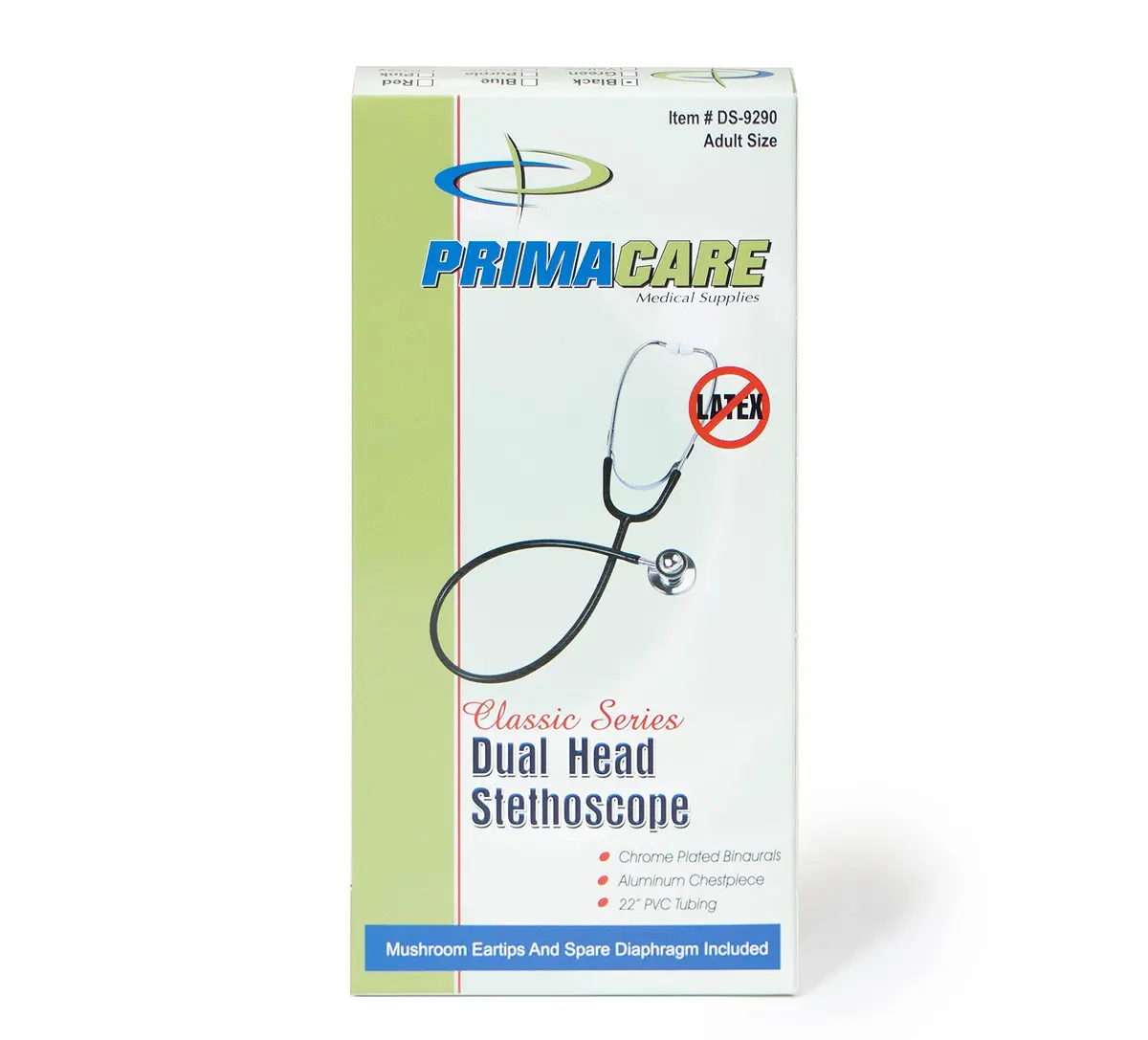 Primacare DS-9290-BK Adult Size 22" Stethoscope for Diagnostics and Screening Instrument, Lightweight and Aluminum Double Head Flexible Stethoscope, Black - view 6