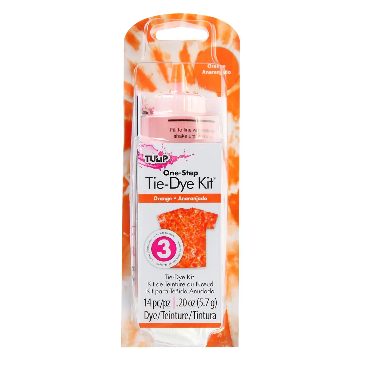 Tulip One-Step Tie-Dye Kit Vibrant Orange Fabric Dye 120ml (4 fl oz) | Easy-to-Use, No Soda Ash Needed - main product image