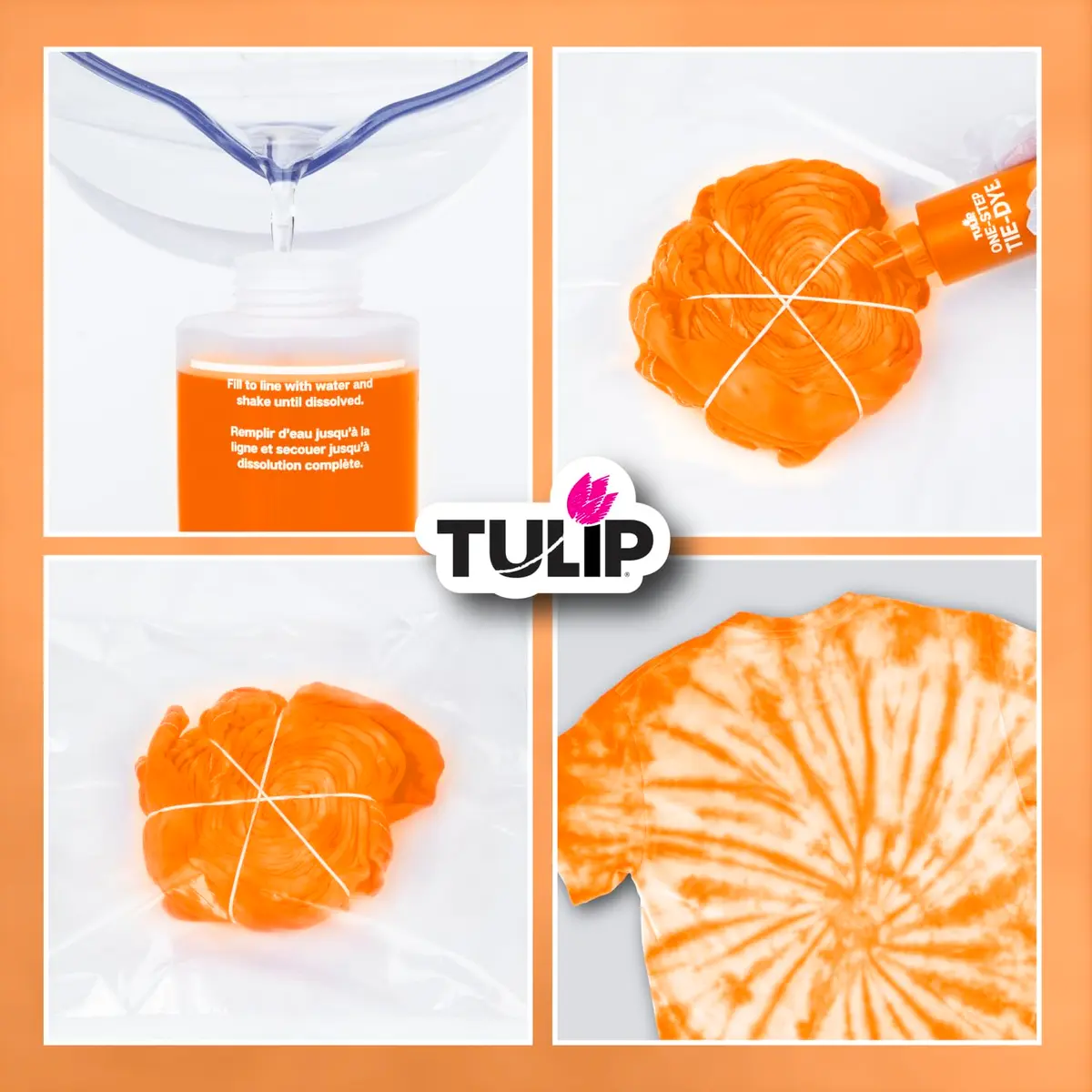 Tulip One-Step Tie-Dye Kit Vibrant Orange Fabric Dye 120ml (4 fl oz) | Easy-to-Use, No Soda Ash Needed - view 2