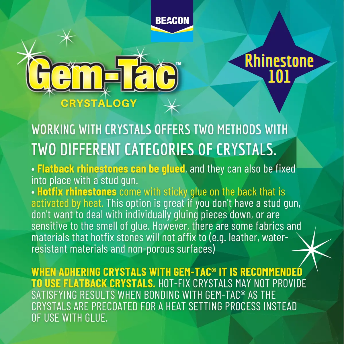 Beacon Gem-Tac Premium Quality Adhesive for Rhinestones and Gems 60ml (2 Fl Oz) | Non-Toxic, Water-Based, Flexible - view 8