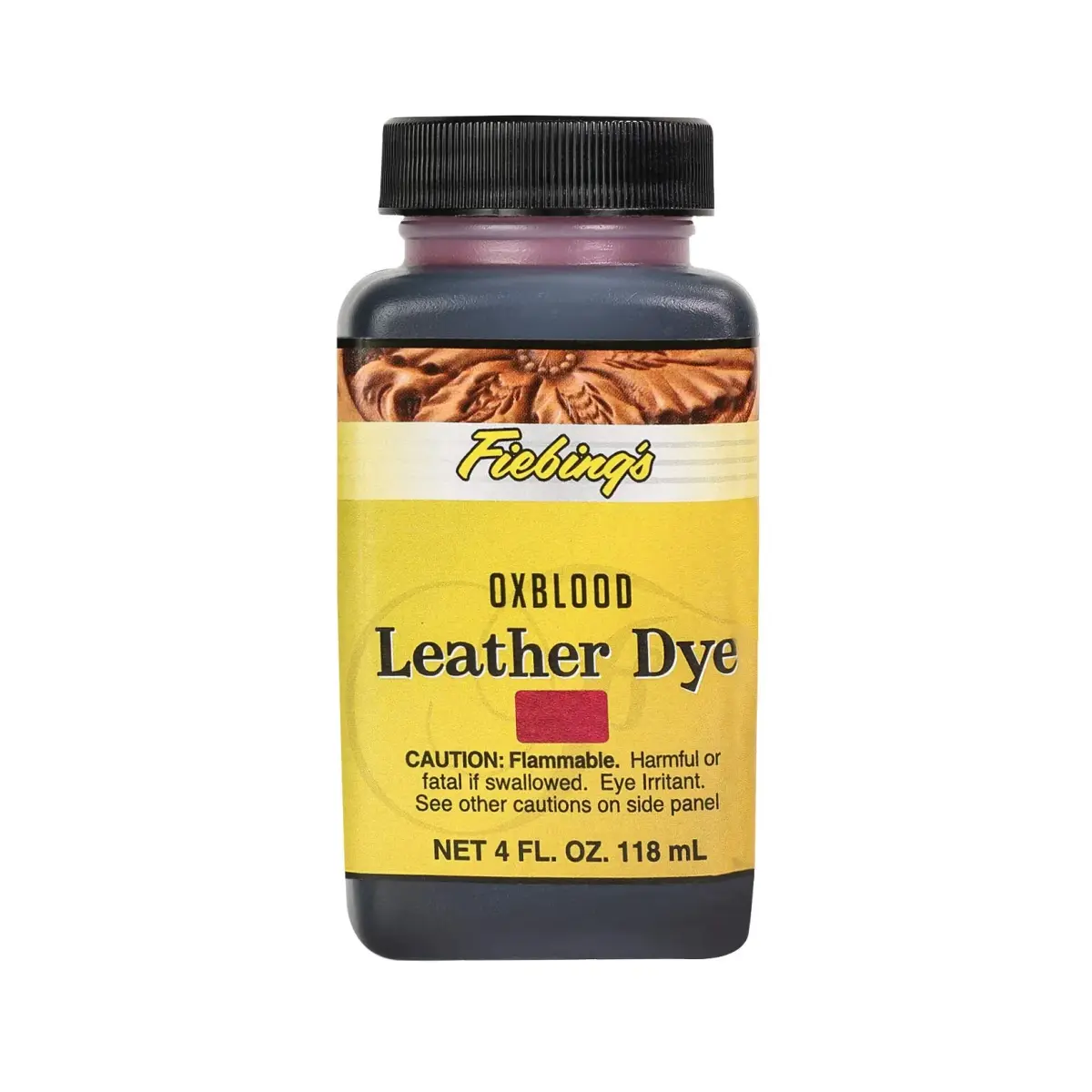 Fiebing's Oxblood Leather Dye 118ml (4 fl oz) | Permanent Alcohol-Based Dye for Vegetable Tanned Leather - main product image