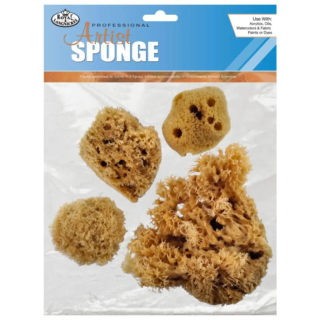 Royal & Langnickel Sea Silk Sponges Pack of 4 | Natural Decorative Painting Tool (80-120 chars) - main product image