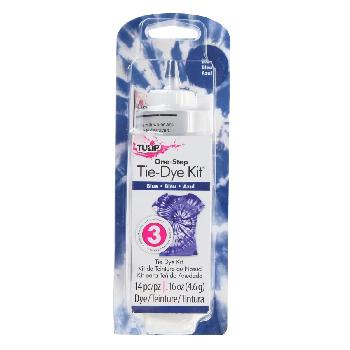 Tulip One-Step Tie-Dye Kit Vibrant Colors for Fabric 4 fl oz (118ml) Blue | Easy-Use Liquid Dye for Cotton, Wool, Rayon, Silk - main product image