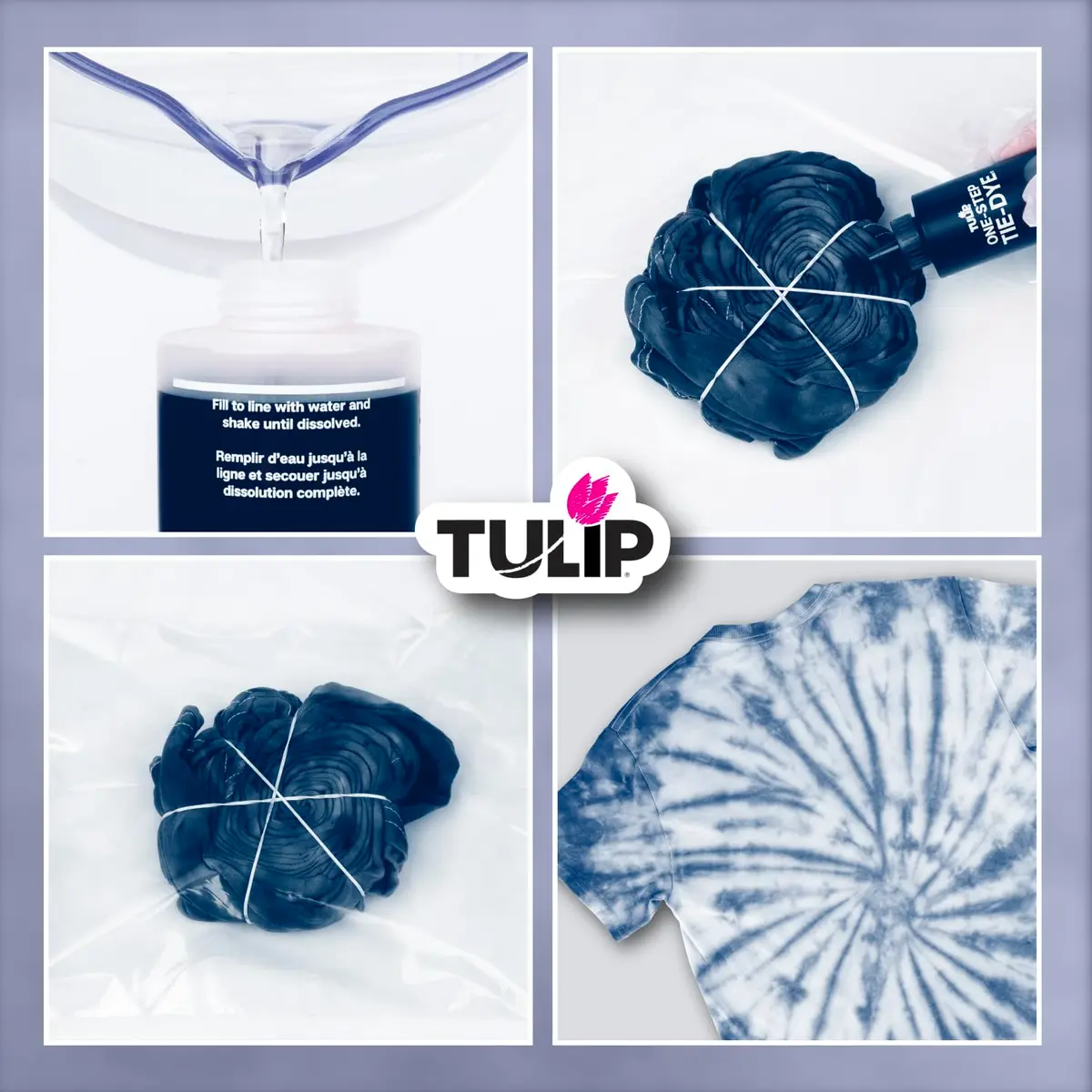 Tulip One-Step Tie-Dye Kit Vibrant Colors for Fabric 4 fl oz (118ml) Blue | Easy-Use Liquid Dye for Cotton, Wool, Rayon, Silk - view 2