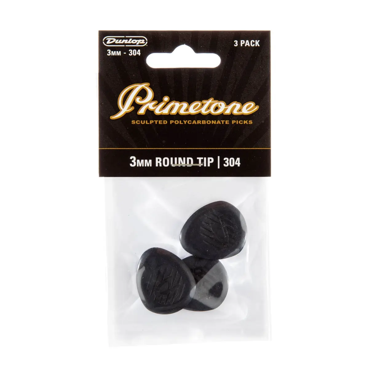 Jim Dunlop Primetone Classic Round Tip Pick 3.0MM (3 Pack) | Jazz & Gypsy Jazz Tone - view 4