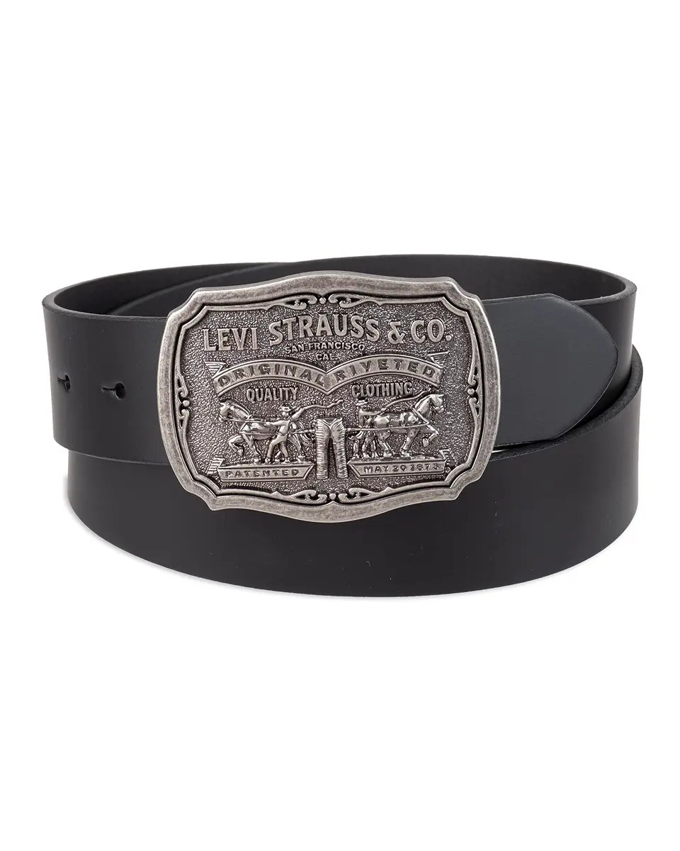 Levi's Men's Leather Belt With Removable Plaque Buckle, Black, 1.5 inches (3.81 cm) | Classic Casual Wear - view 2