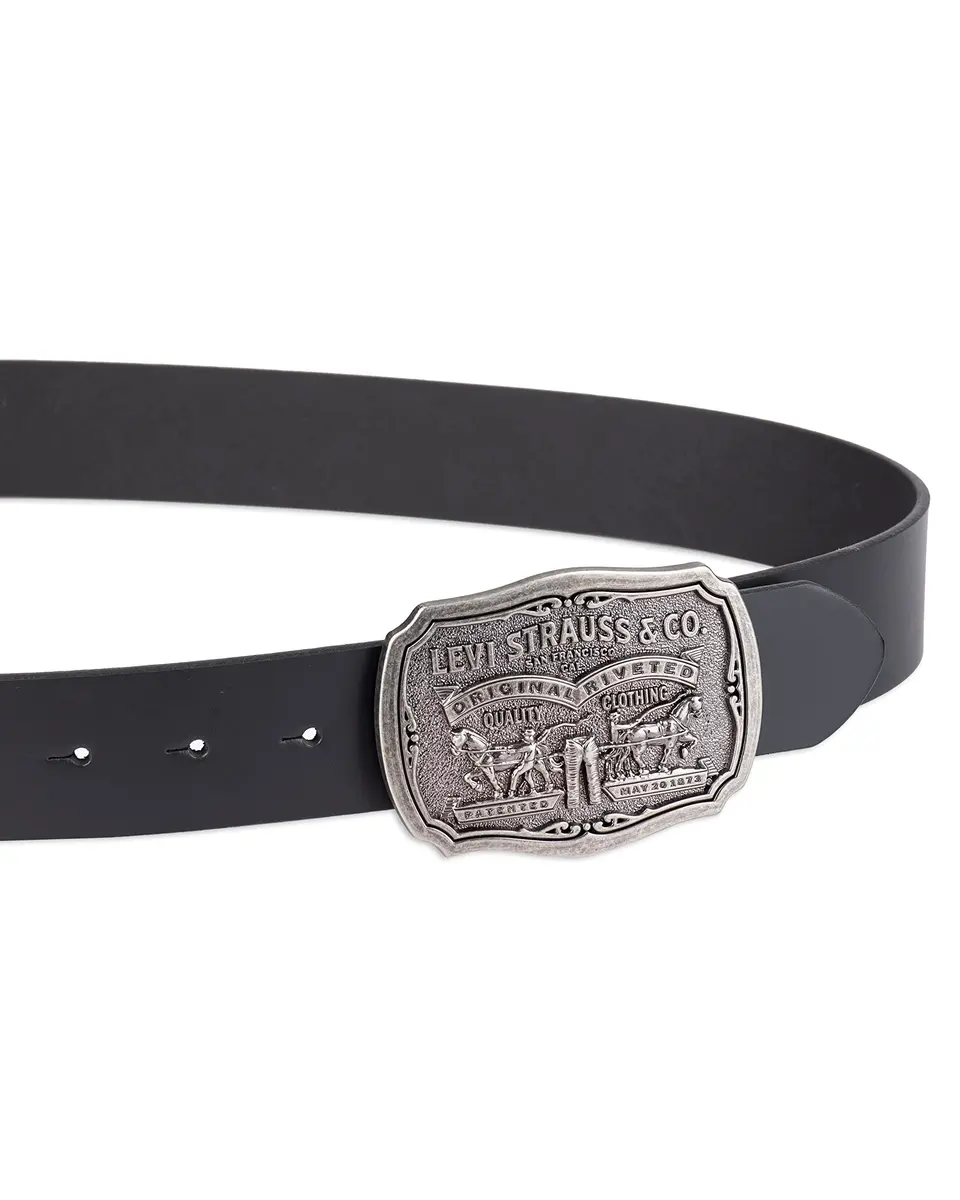 Levi's Men's Leather Belt With Removable Plaque Buckle, Black, 1.5 inches (3.81 cm) | Classic Casual Wear - view 3