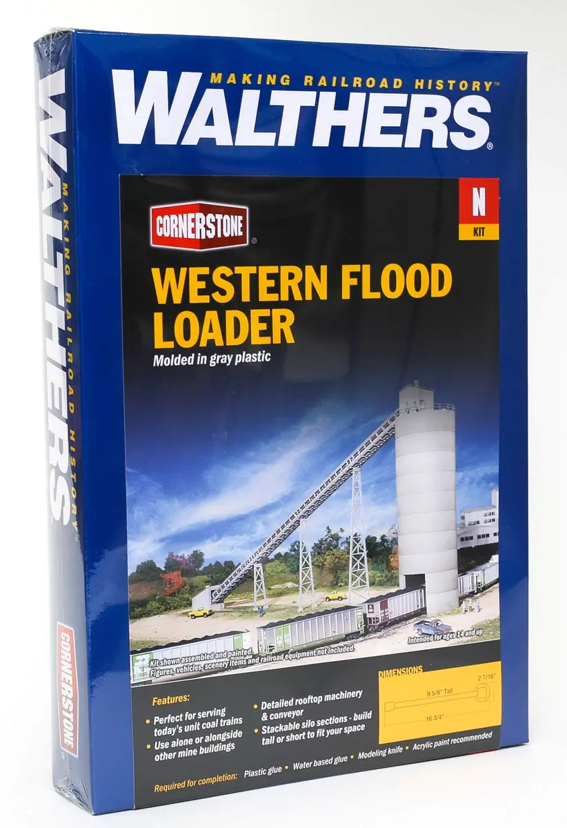 Walthers Cornerstone Series® N Scale Western Flood Loader 19 x 2-11/16 x 9-5/8" 48.3 x 6.8 x 24.4cm - Conveyor Sections 4-1/4" 10.8cm | Modular N Scale Model Building - view 3
