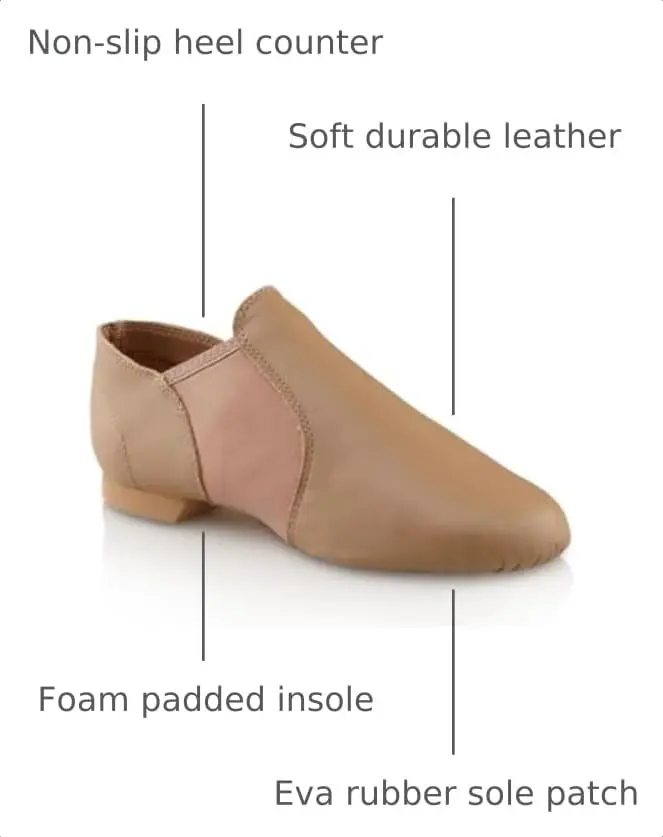 Capezio E-Series Jazz Slip-On Caramel 10.5 M | Flexible, Moisture-Absorbent Dance Shoe - view 4