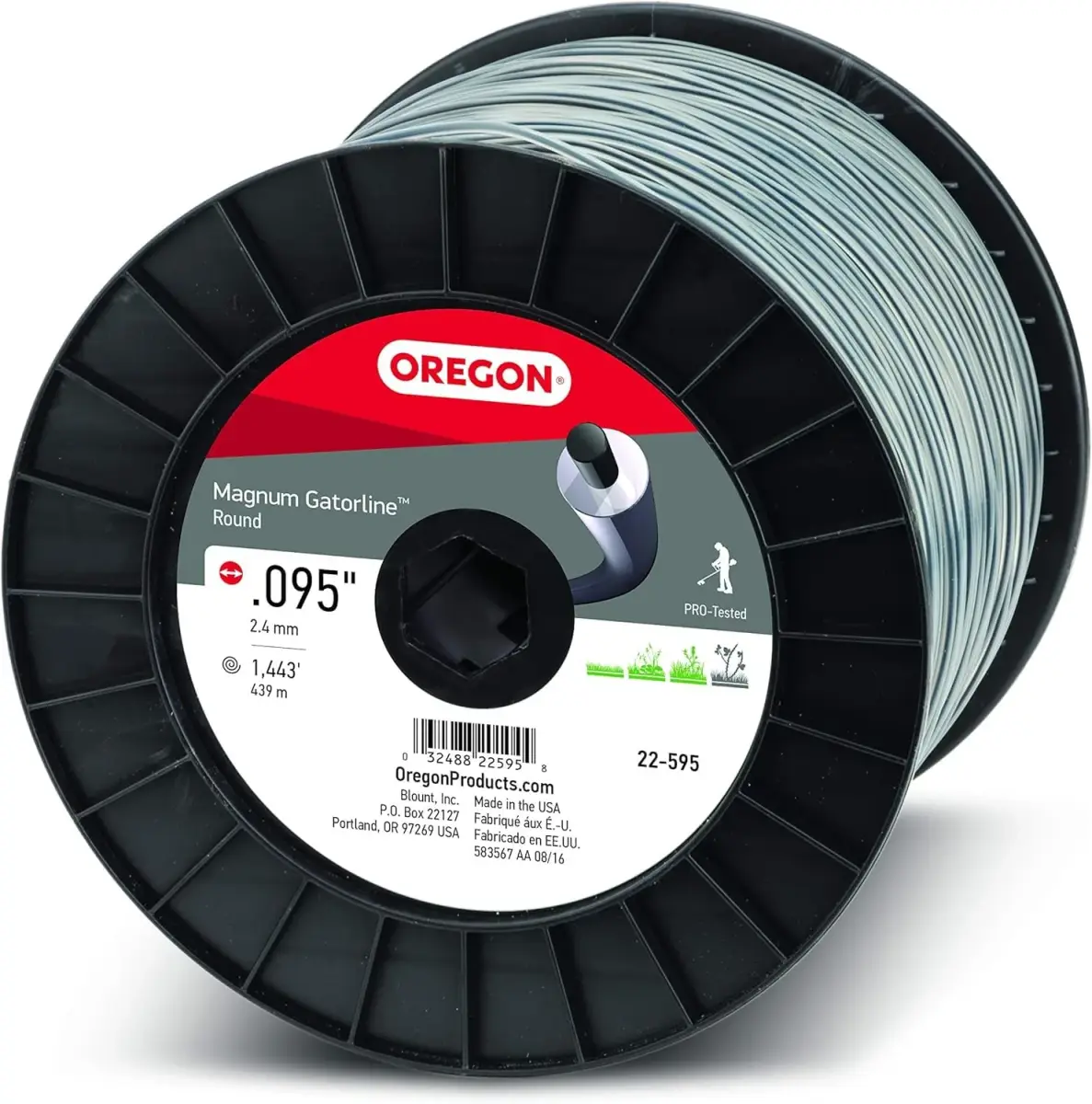 Oregon Magnum Gatorline 095 Trimmer Line 3.65 mm (1443-Foot) | Heavy Duty Square Profile for Professionals - main product image