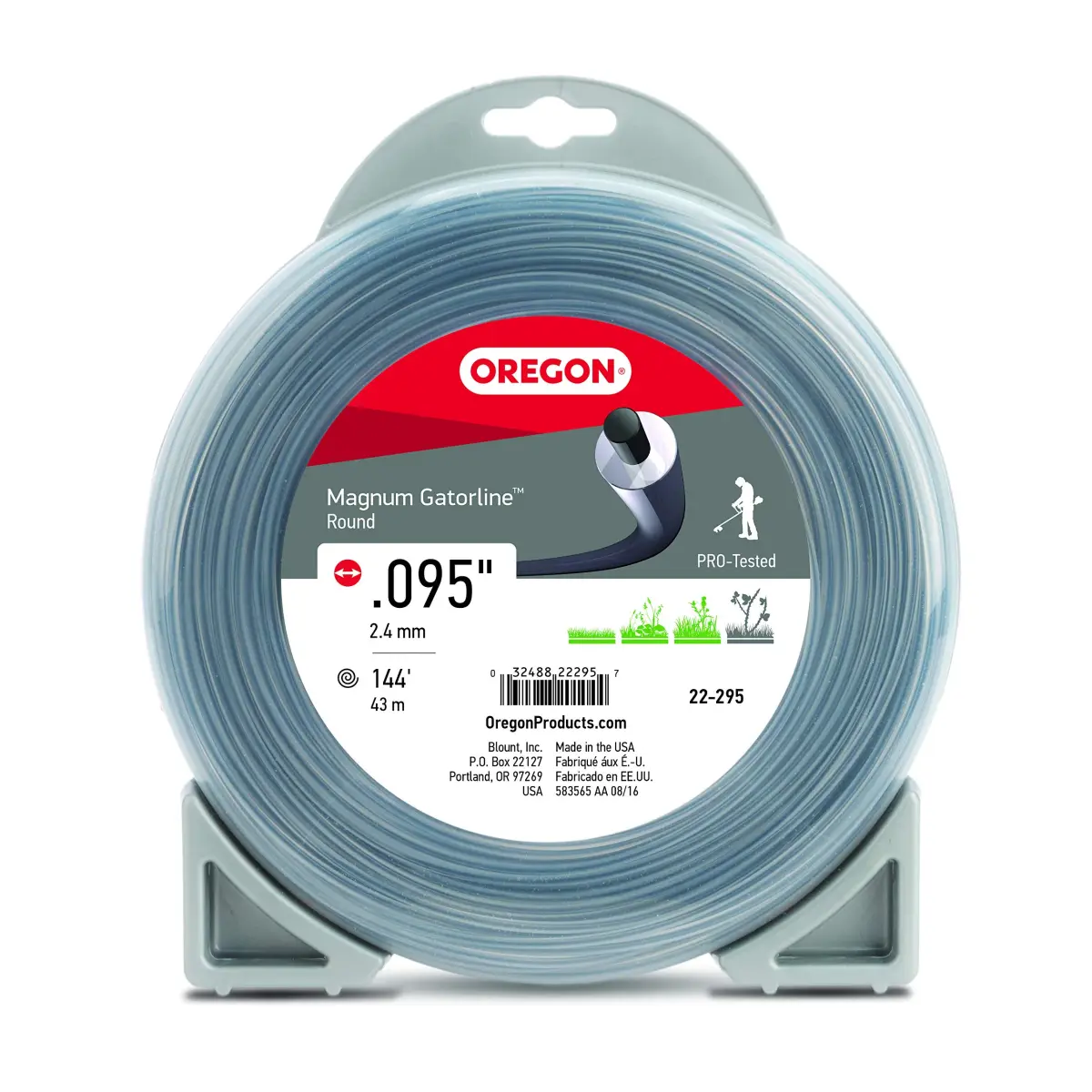 Oregon Magnum Gatorline Round Trimmer Line 2.4 mm (0.095-Inch) x 44 m (144-Foot) | High Cutting Efficiency - main product image