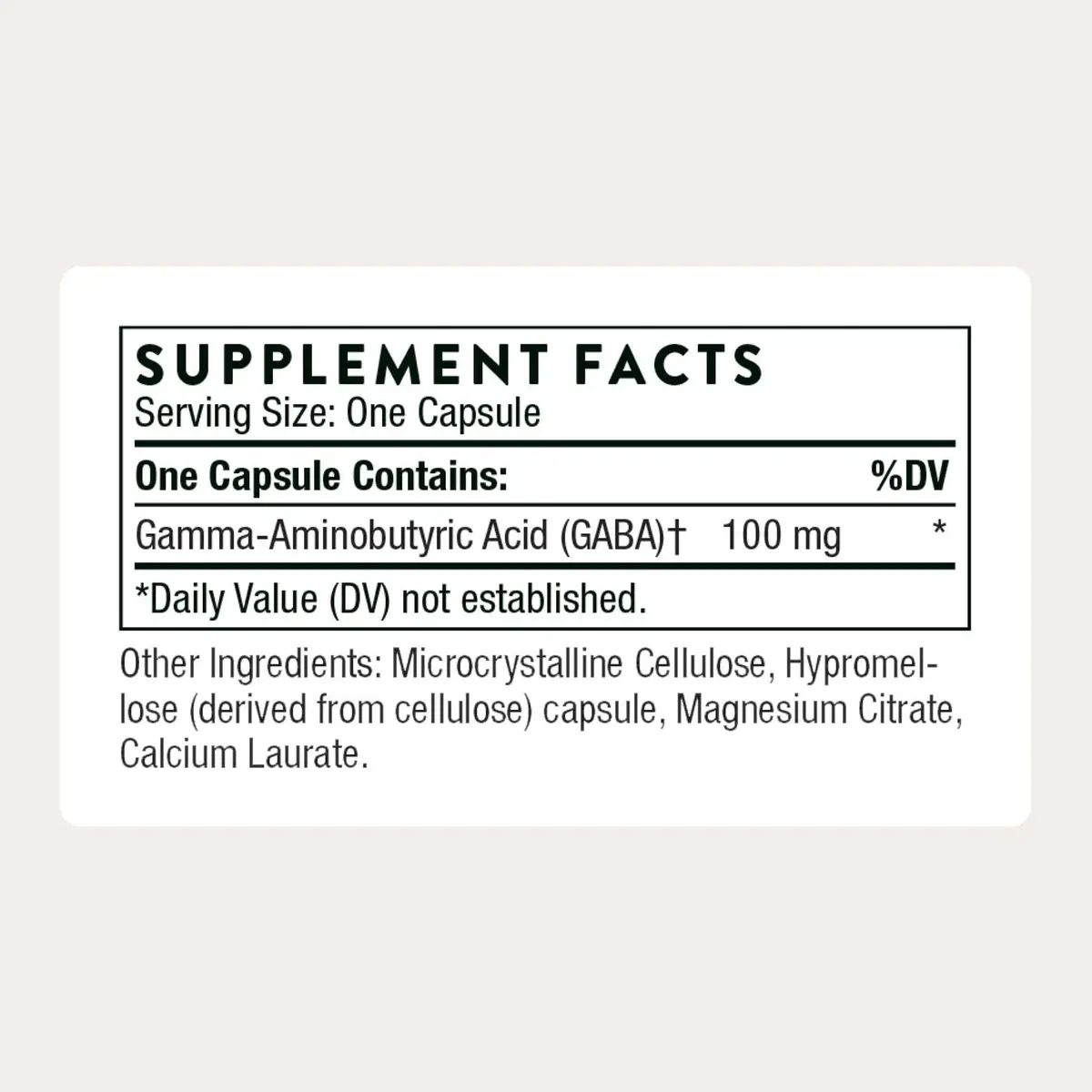 THORNE PharmaGABA-100 Gamma-Aminobutyric Acid (GABA) 100 mg Capsules | Supports Relaxation, Mental Focus & Restful Sleep, NSF Certified - view 2