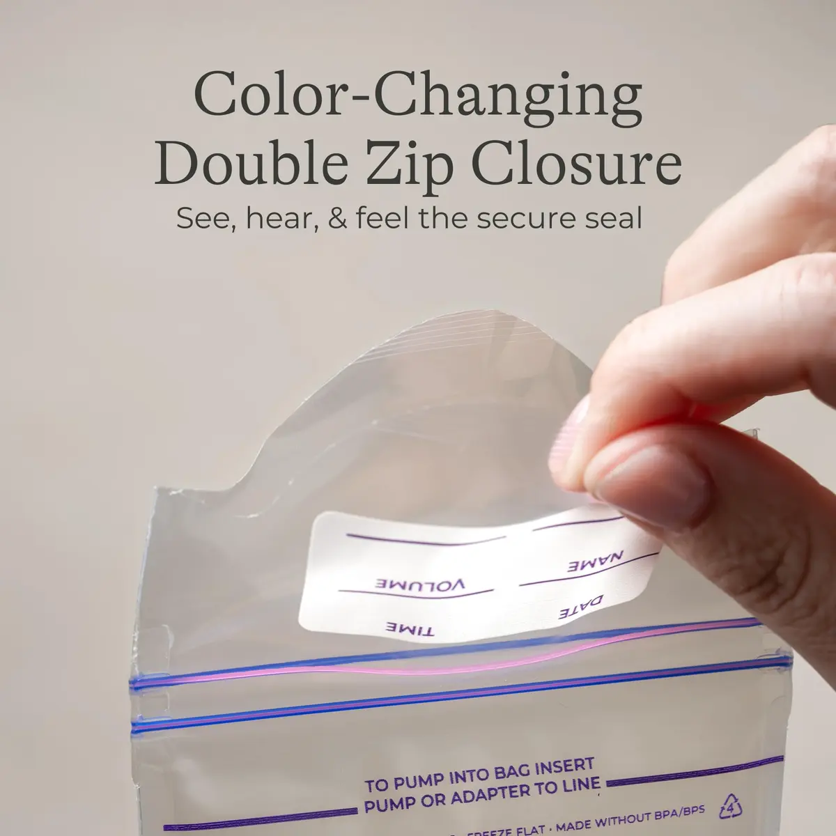 Lansinoh Breastmilk Storage Bags 6oz (177ml) 50 Count | BPA/BPS-Free Double Zipper Seal - view 4