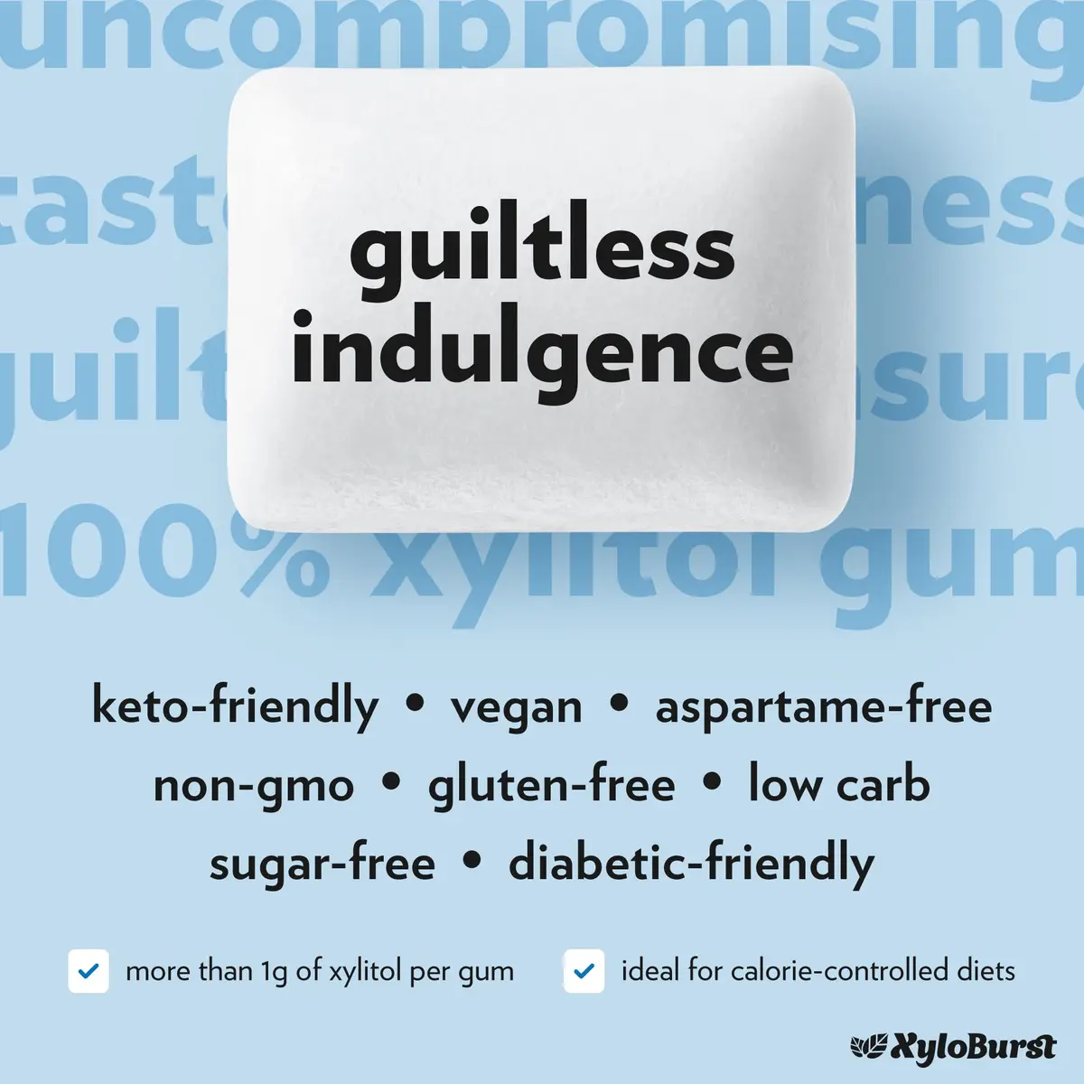 Xyloburst Xylitol Chewing Gum | Sugar Free, Gluten Free, Keto Friendly | Peppermint | 12 Pieces, Pack of 12 - view 6