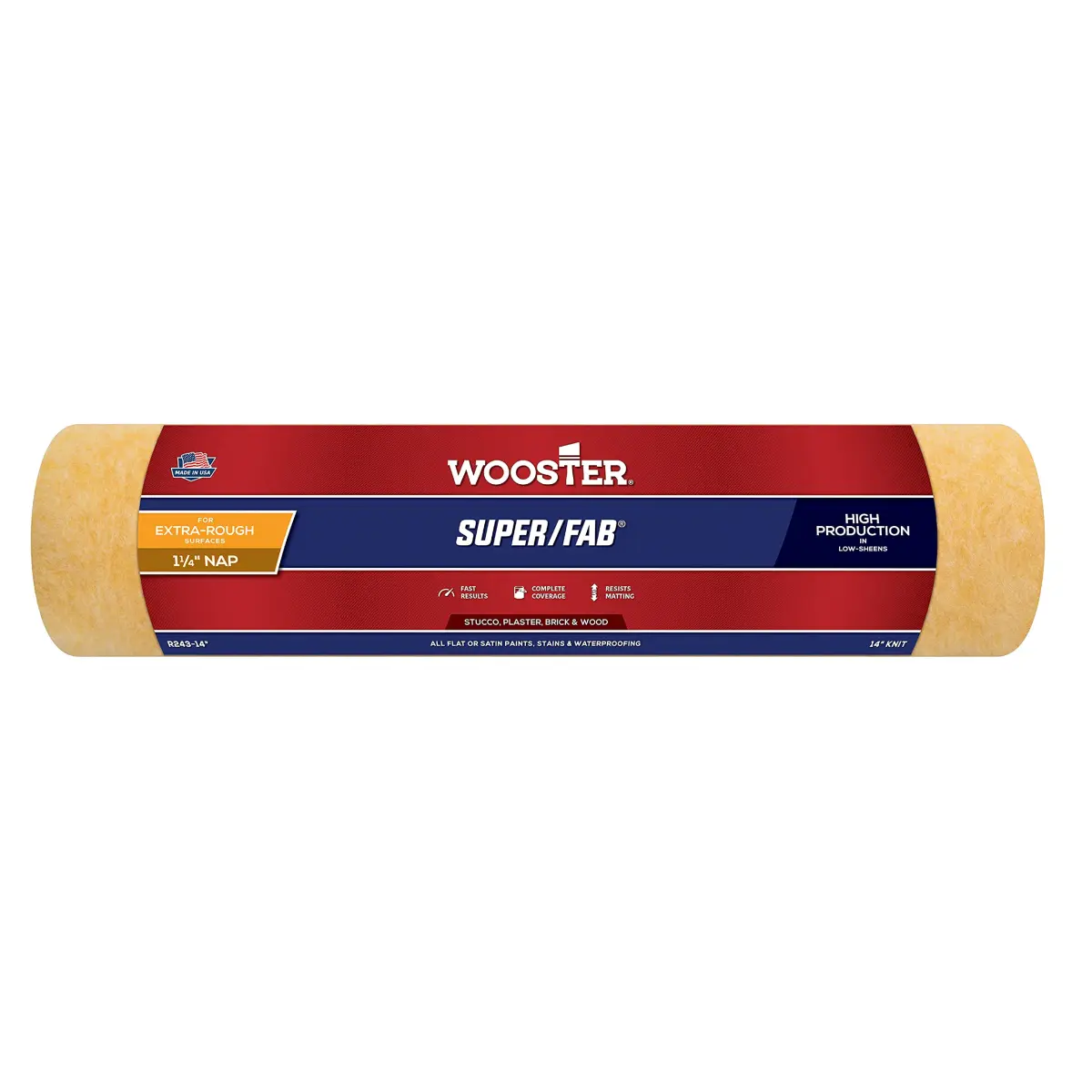 Wooster Brush Super/Fab Roller Cover 14-Inch (35.56 cm) with 1-1/4-Inch Nap | Professional Quality for All Paints - main product image