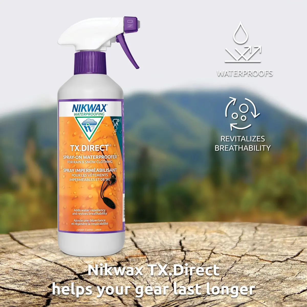 Nikwax TX.Direct Spray-On Waterproofing 500ml (16.9 Fl Oz) | Restores DWR Water Repellency for Jackets & Gear - view 3
