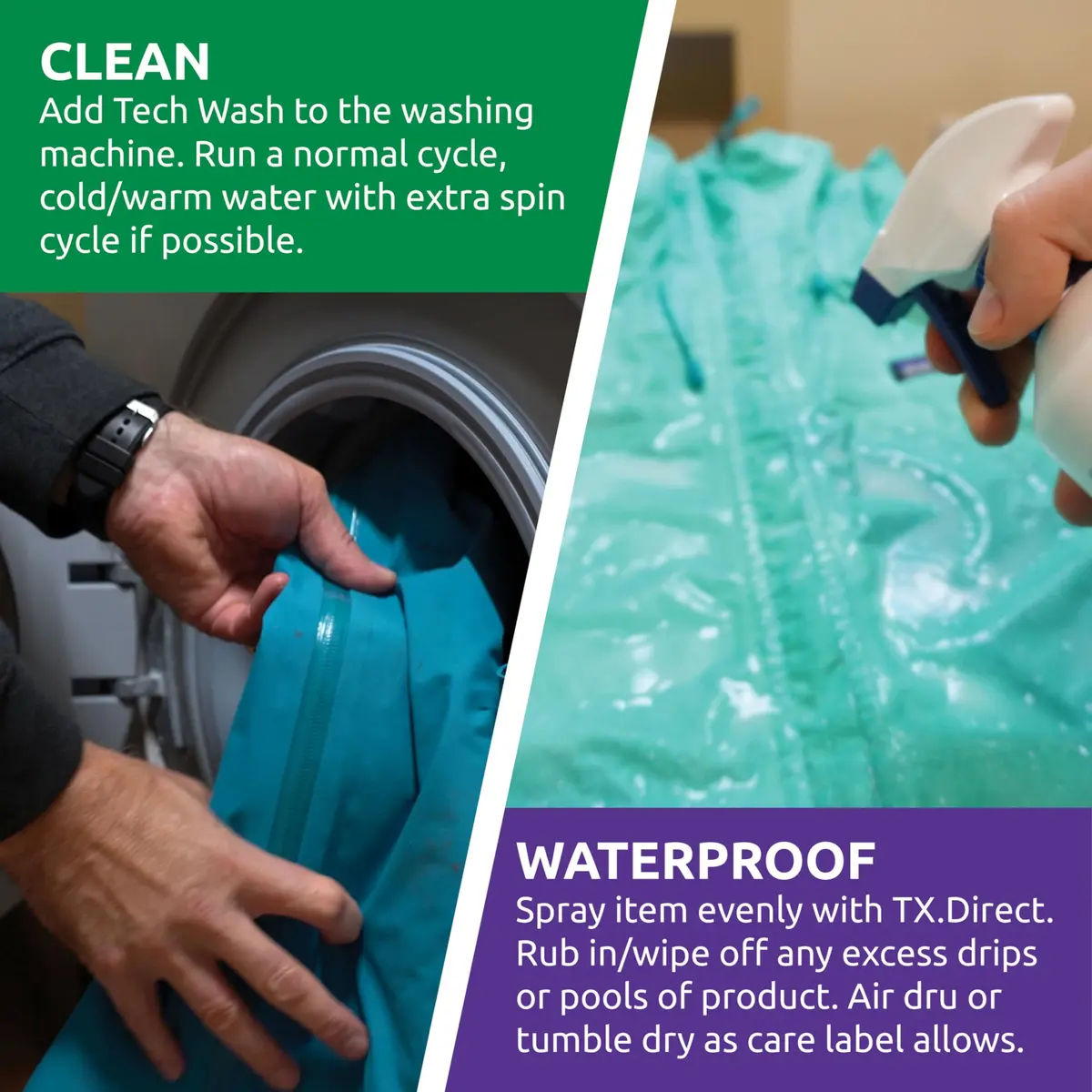 Nikwax TX.Direct Spray-On Waterproofing 500ml (16.9 Fl Oz) | Restores DWR Water Repellency for Jackets & Gear - view 4
